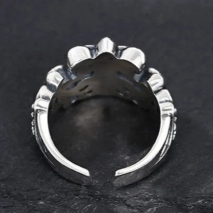 Genuine S925 Sterling Silver Rings for Women Men New Fashion Relief Hollow Eternal Rattan Cross Punk Jewelry Wholesale Hominus Denim