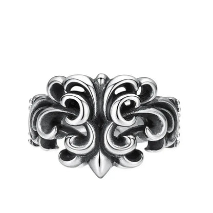 Genuine S925 Sterling Silver Rings for Women Men New Fashion Relief Hollow Eternal Rattan Cross Punk Jewelry Wholesale Hominus Denim