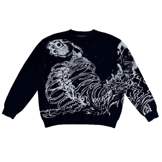 Gothic Print Design Sweater
