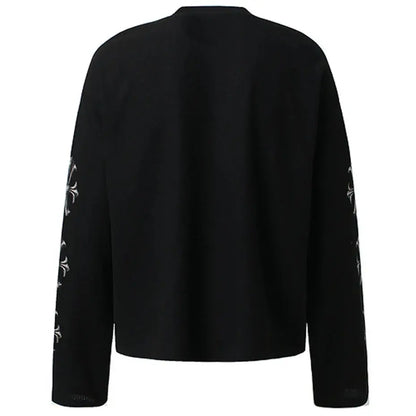 Gothic Punk Eyes Graphic T-shirts Men Streetwear Harajuku Hip Hop Oversized T Shirts Loose Casual Long Sleeve Tshirt Tee Tops Hominus Denim