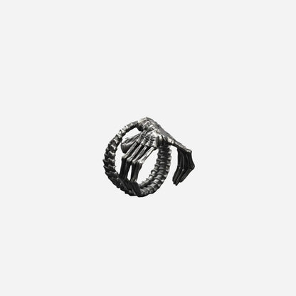 Gothic Vintage Alien Skeleton Stainless  Ring Hominus Denim