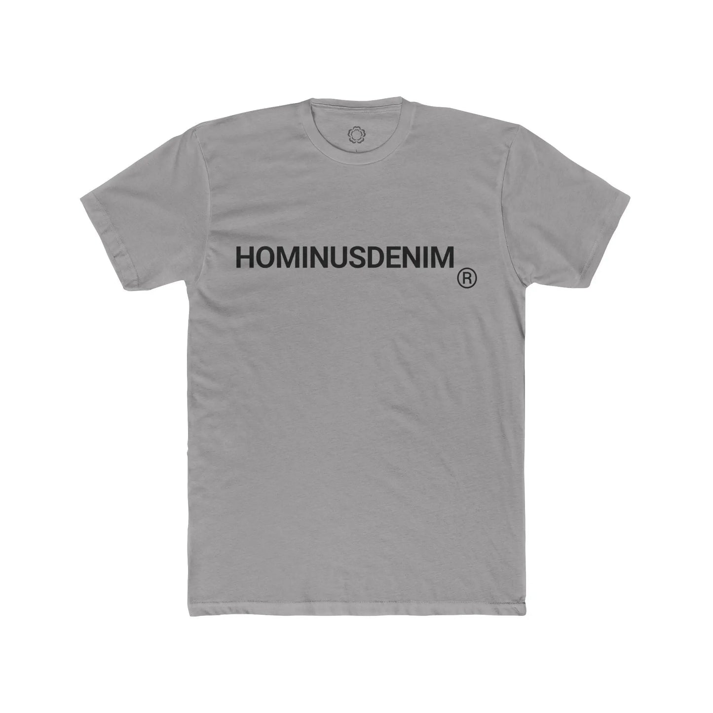 Gray HominusDenim Grunge Logo Tee Printify