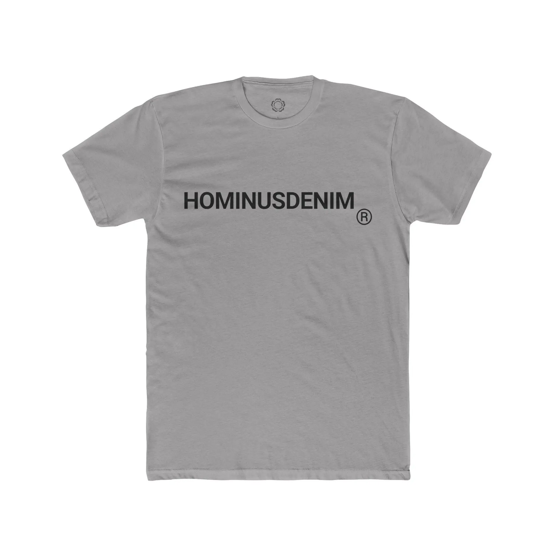 Gray HominusDenim Grunge Logo Tee Printify