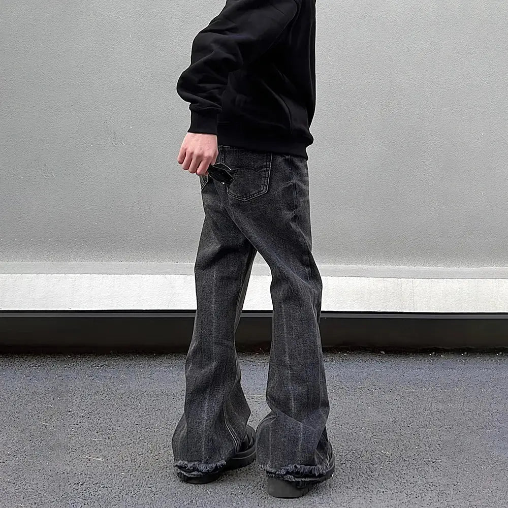 Gray Wide Leg Casual Jean - Hominus Denim