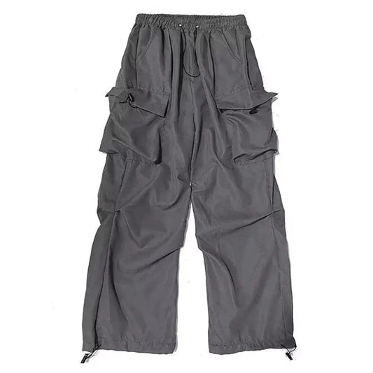 Grey Wide Legs Cargo Pant