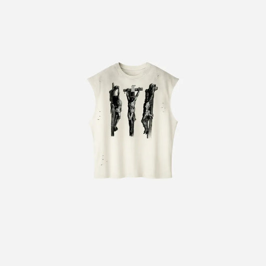 Grunge Distressed Printed Tank Top Hominus Denim