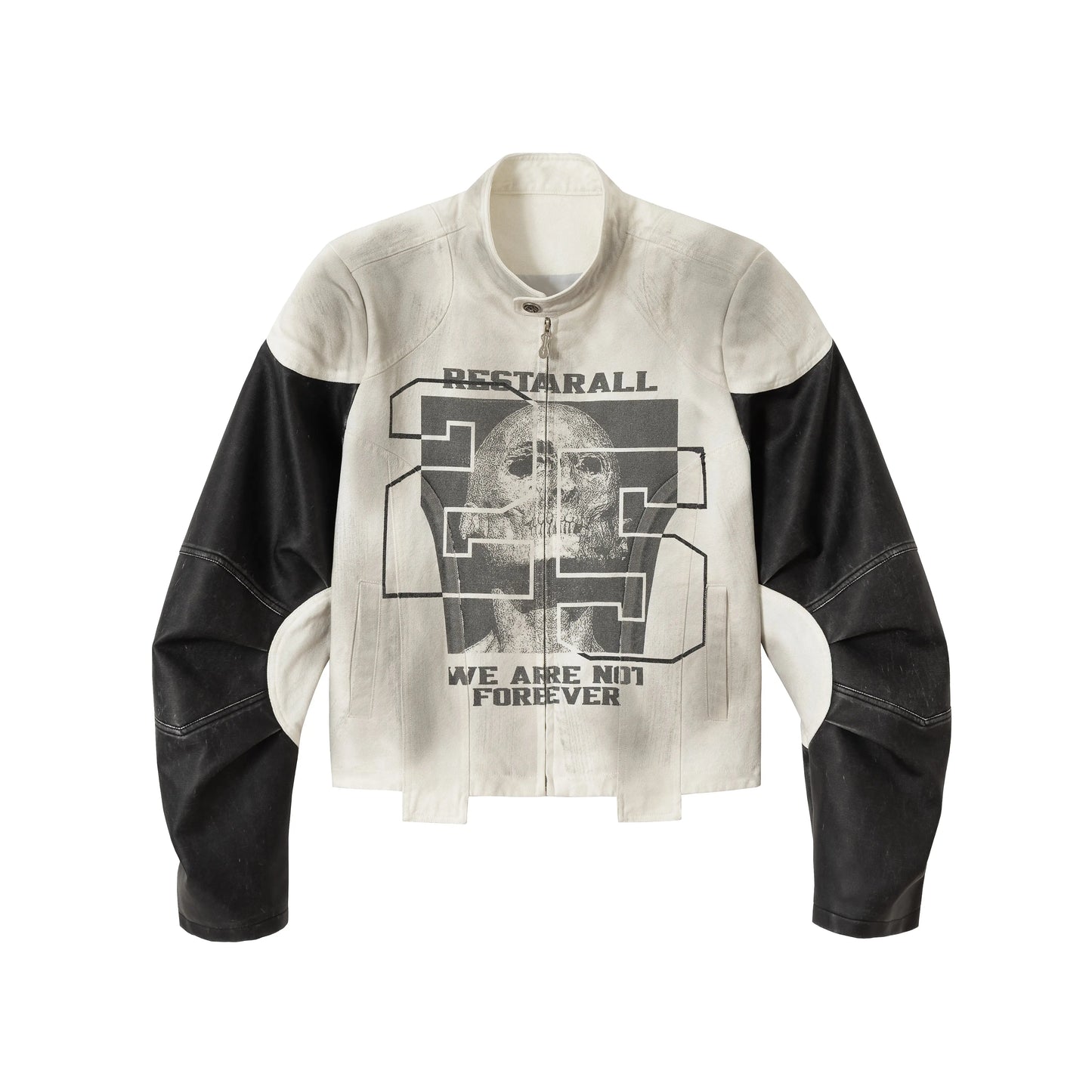 Grunge Printed Washed Leather Jacket Hominus Denim