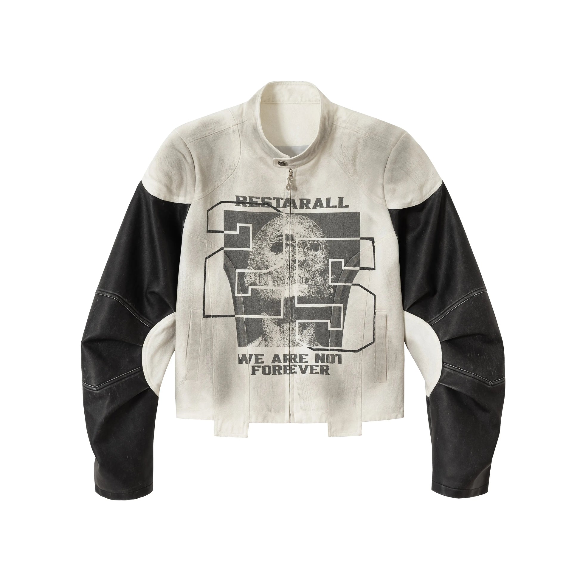 Grunge Printed Washed Leather Jacket Hominus Denim