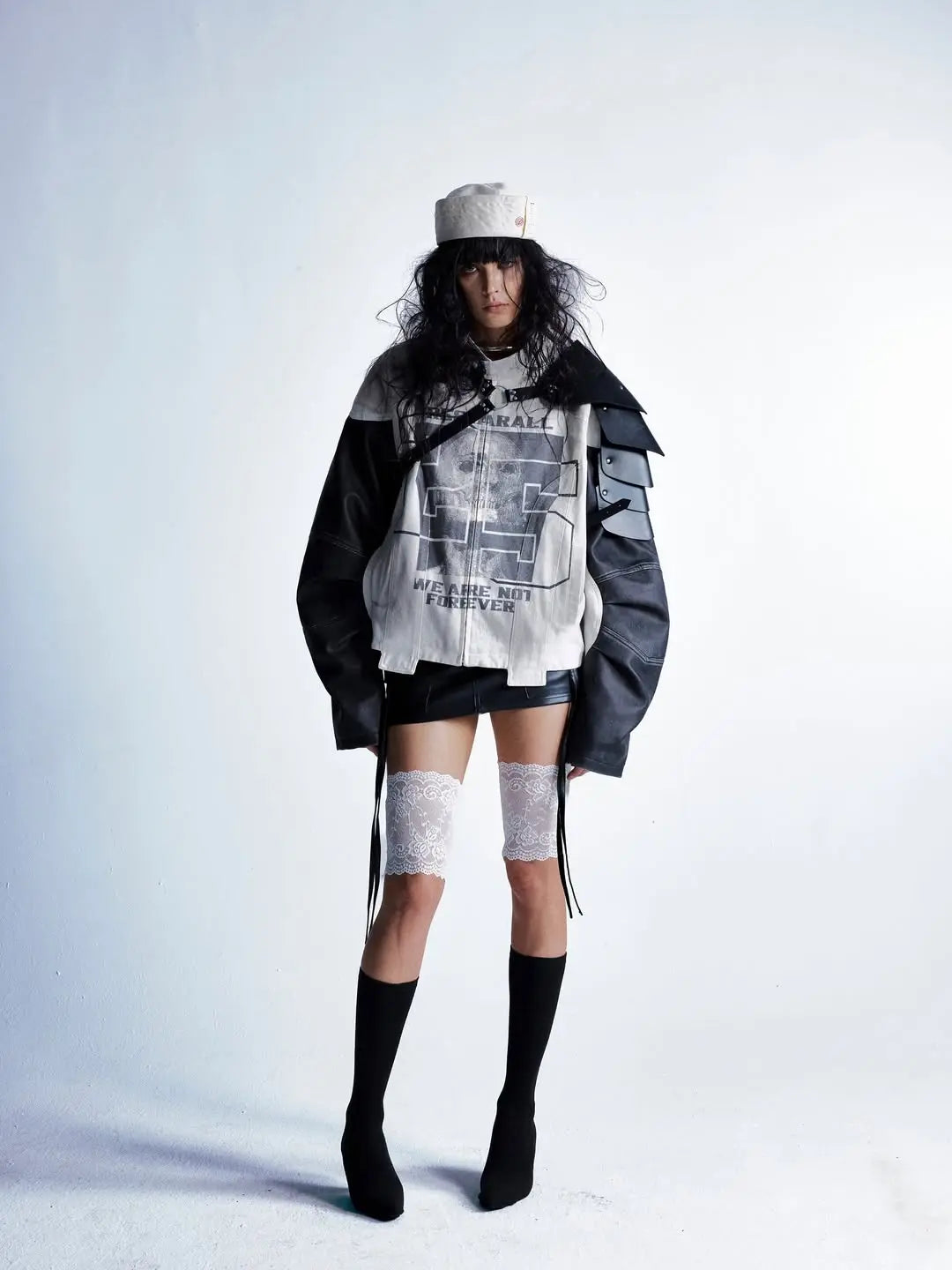 Grunge Printed Washed Leather Jacket Hominus Denim