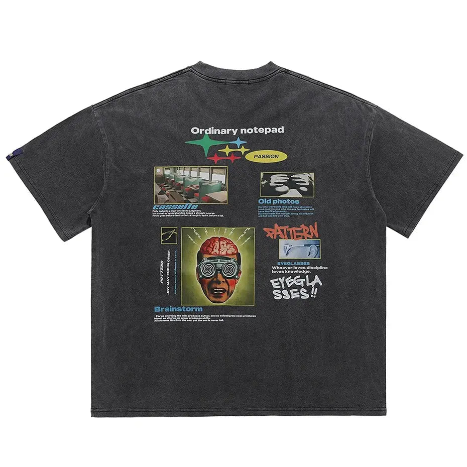 Harajuku Oversized T Shirts Graphic Printed Washed Vintage Black Tee Tops Men Summer Streetwear Hip Hop Y2K T Shirt Hominus Denim