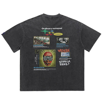 Harajuku Oversized T Shirts Graphic Printed Washed Vintage Black Tee Tops Men Summer Streetwear Hip Hop Y2K T Shirt Hominus Denim