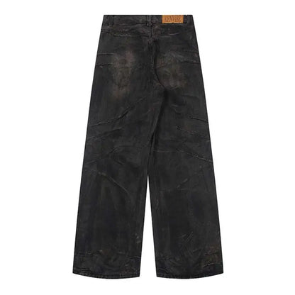 Hi Street Baggy Vintage Jeans Pants Washed Harakuju Streetwear Denim Trousers For Male Oversized Hominus Denim