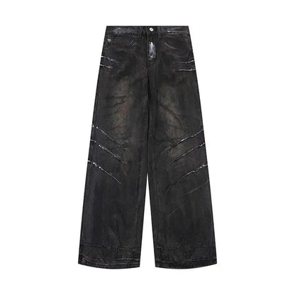 Hi Street Baggy Vintage Jeans Pants Washed Harakuju Streetwear Denim Trousers For Male Oversized Hominus Denim