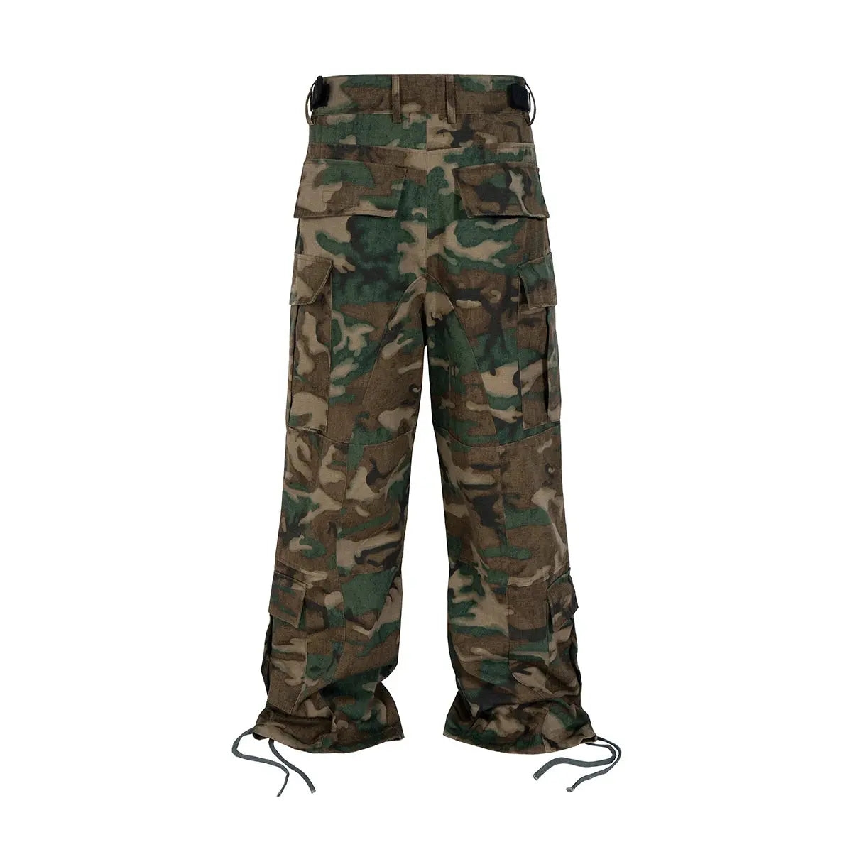 High Street Multi-pockets Patchwork Camouflage Cargo Pants for Men Straight Casual Baggy Overalls Loose Oversized Trousers Hominus Denim