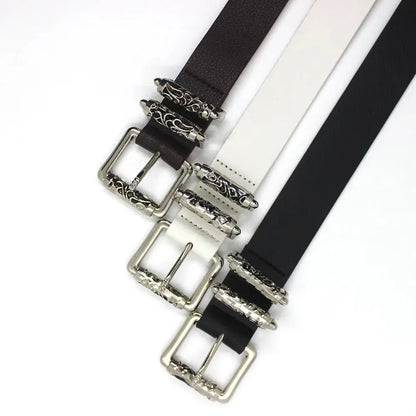 Luxury Brand Pu Leather Belt For Women Men Designer Alloy Buckle Waist Strap Female Jeans Trouser Dress Waistband Hominus Denim