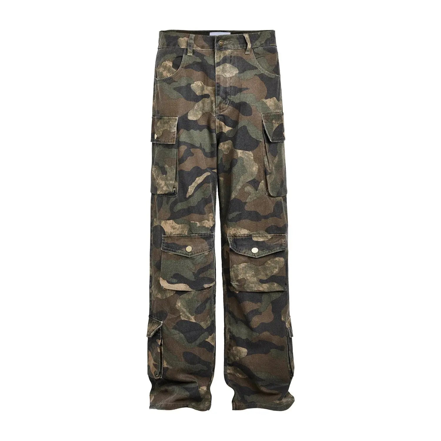 MADE EXTREME Vintage Maple Leaf Multi-Pocket Overalls Street Loose Camouflage Pants Hominus Denim