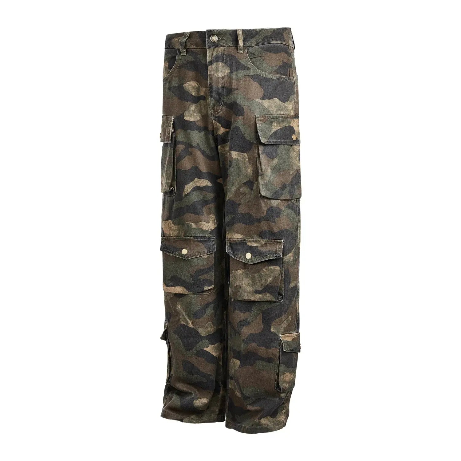 MADE EXTREME Vintage Maple Leaf Multi-Pocket Overalls Street Loose Camouflage Pants Hominus Denim