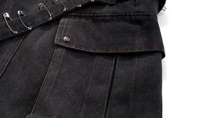 MWJLPWQ Detachable Niche Design Structure Jeans Men's Pin Heavy Camouflage Spliced WIde Leg Pants Fashion New Trousers 010803 Hominus Denim
