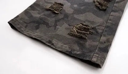 MWJLPWQ Detachable Niche Design Structure Jeans Men's Pin Heavy Camouflage Spliced WIde Leg Pants Fashion New Trousers 010803 Hominus Denim