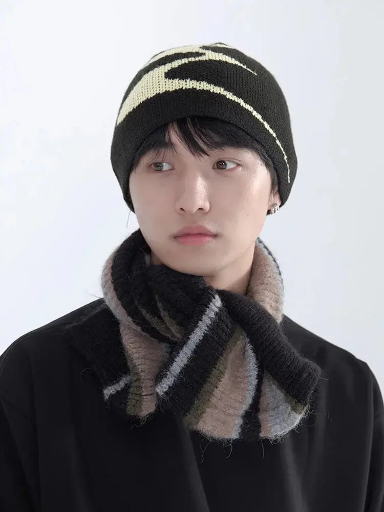 Men Beanies Knit Y2k Hip Hop Graphic Caps Streetwear Winter Gothic Vintage Korean Fashion Pullover Accessories Unisex Women Hats Hominus Denim