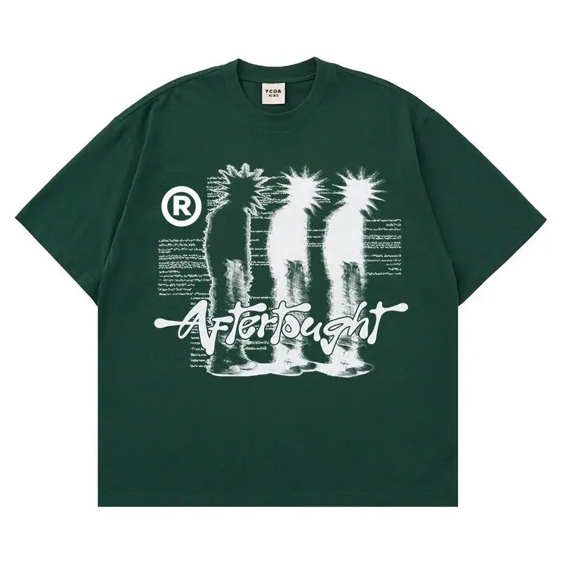 Men Tshirt Cotton Oversized Graphic Print Shadow Y2k Streetwear Top Short Sleeve Tee Hip Hop Harajuku Vintage Aesthetic Clothing Hominus Denim