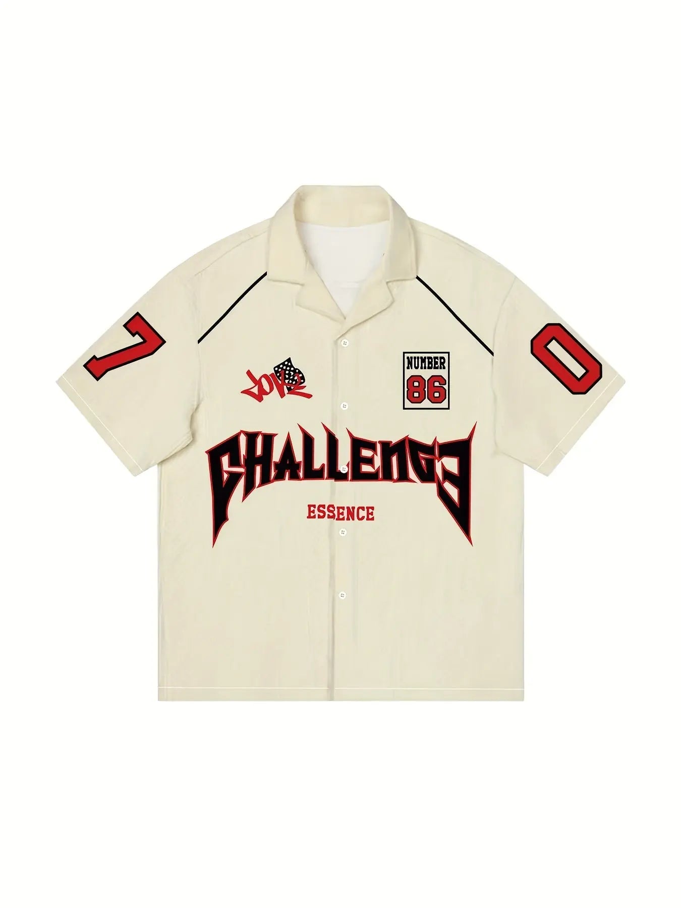 Men's Short Sleeve Lapel Shirt With Number And Letter Print, Men's Summer Racing Shirt, Soft For Summer Sports Hominus Denim