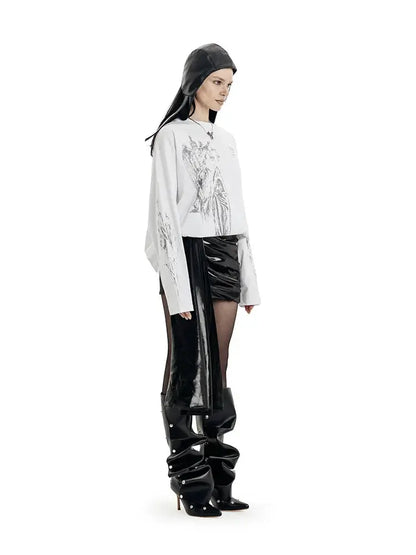 Men's T-Shirt Atrium White Graphic Oversized Cotton Vintage Summer Long Sleeve Tees Tops Harajuku Korean Y2k Streetwear Clothes Hominus Denim