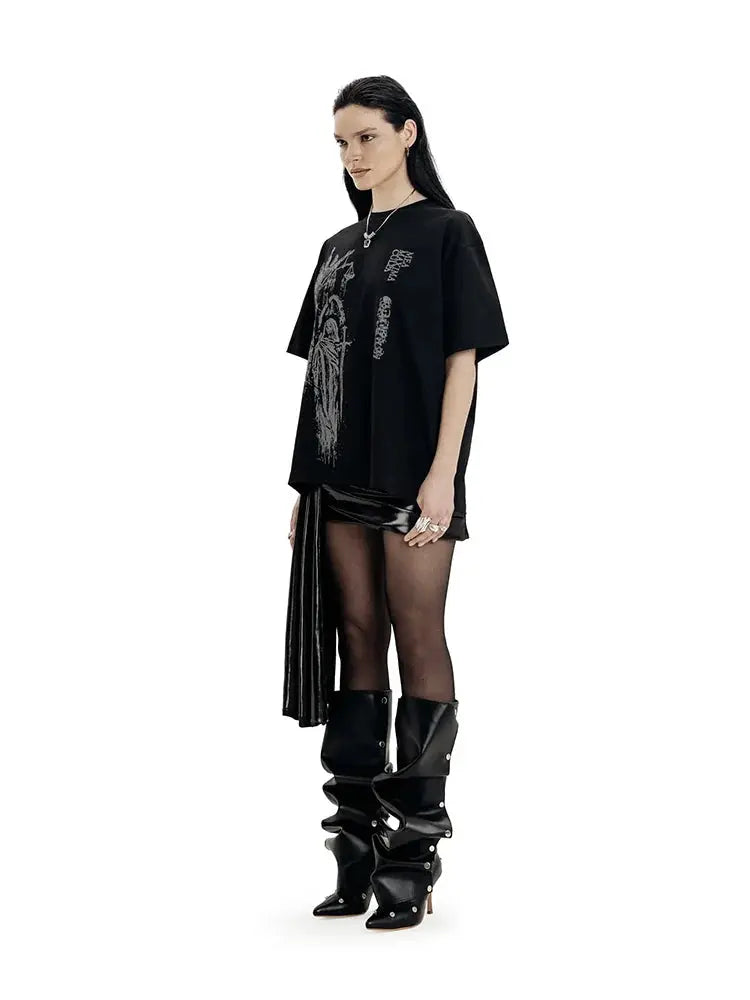 Men's T-Shirt Atrium black Graphic Oversized Cotton Vintage Summer Short Sleeve Tees Tops Harajuku Y2k Streetwear Korean Clothes Hominus Denim
