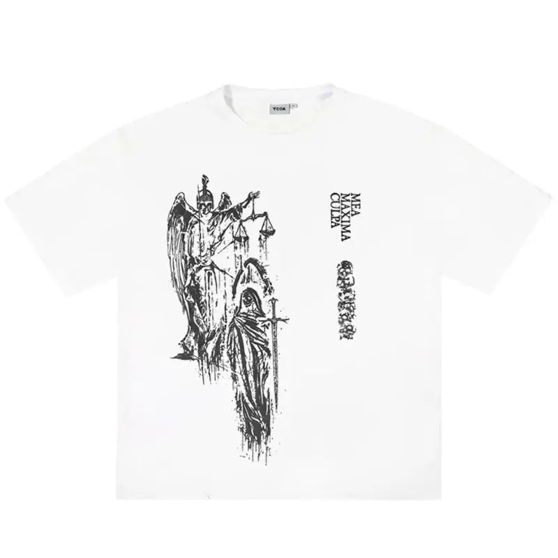 Men's T-Shirt Atrium black Graphic Oversized Cotton Vintage Summer Short Sleeve Tees Tops Harajuku Y2k Streetwear Korean Clothes Hominus Denim
