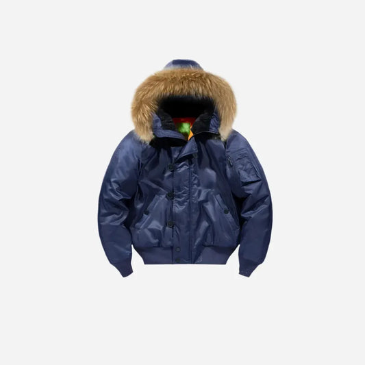Military Fur Hooded Tactical Bomber Jacket Hominus Denim
