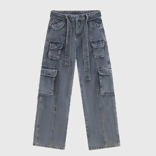 Multi Pocket Washed Jeans