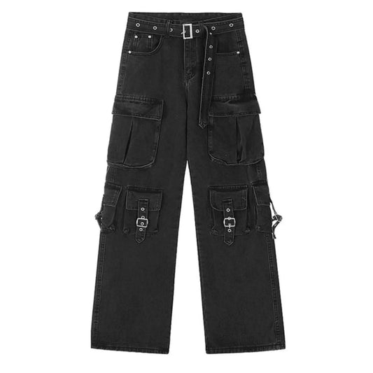 Multi-Pocket Y2K Oversized Gothic Grunge Jean