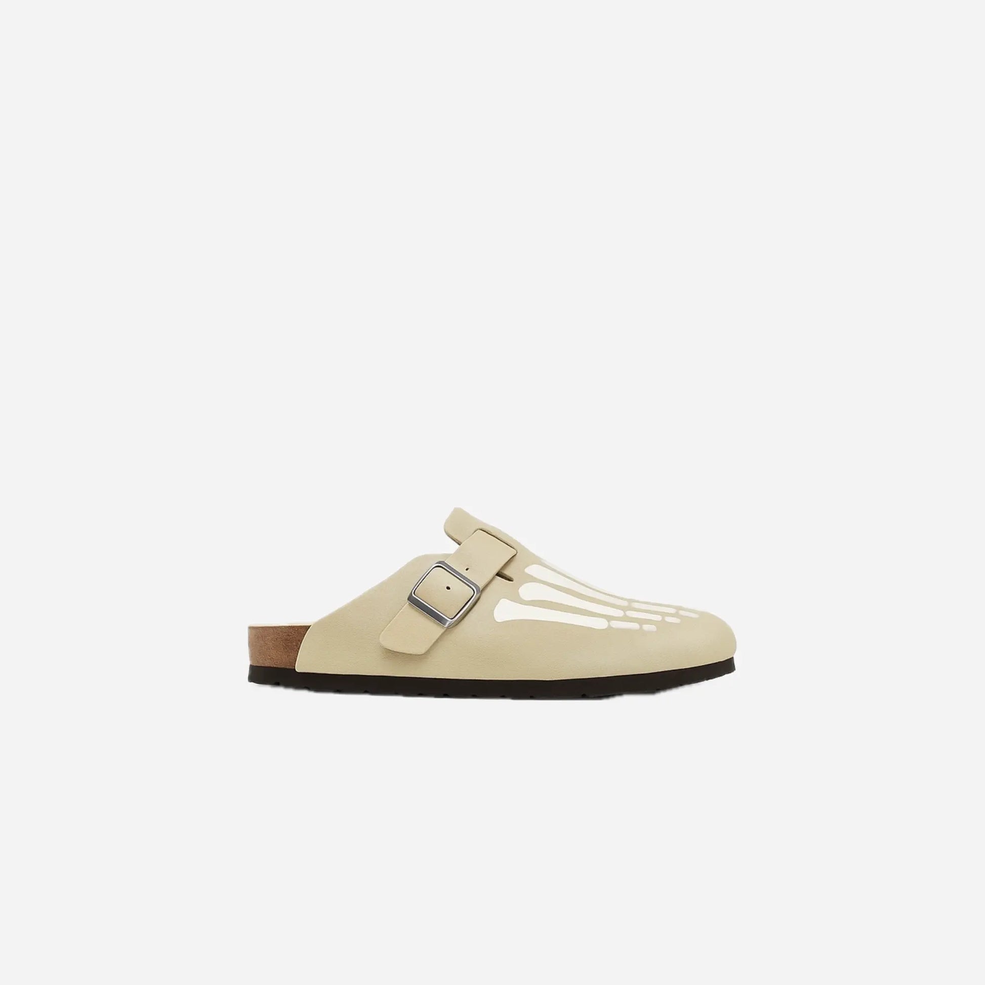 Nubuck Leather Skeleton Flat Slides Slippers Hominus Denim