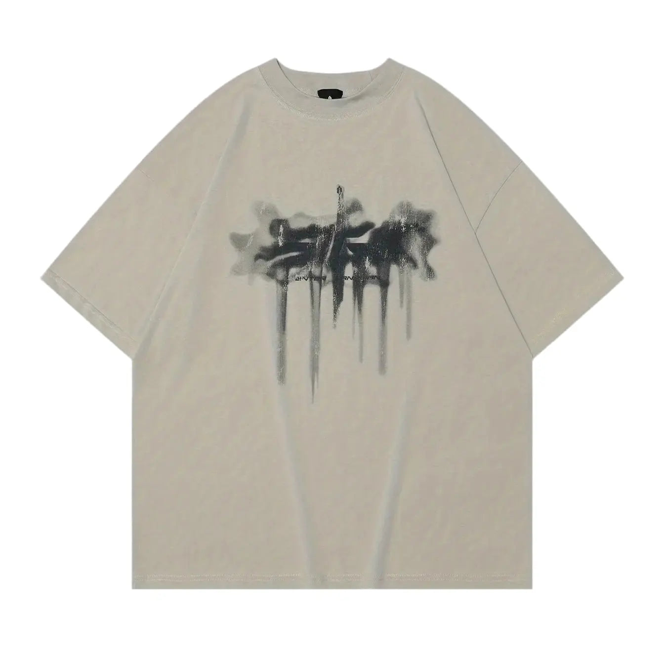 Oversized Graffiti Design Printed Graphic Tee Hominus Denim