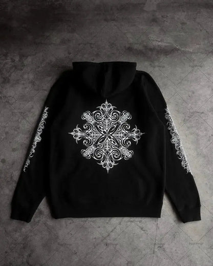 Oversized Graphic Floral Y2K Printed Hoodie