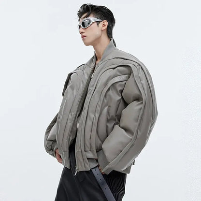 Oversized Segments Padded Bomber