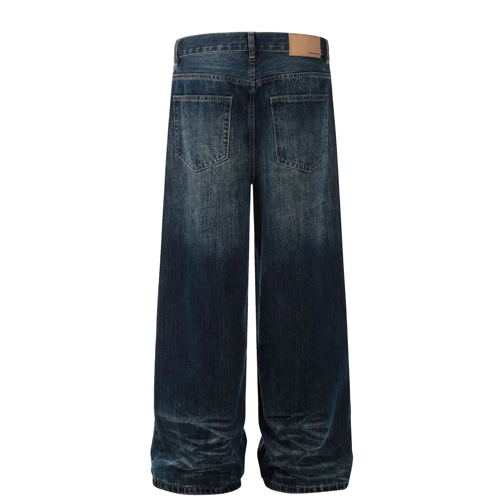 PFNW American Vintage Baggy Jeans Moustache Effect Design Straight Denim Trousers Men's Silhouette Wide Leg Pants Tide 12C2239 Hominus Denim