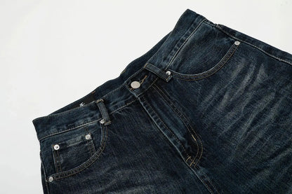 PFNW American Vintage Baggy Jeans Moustache Effect Design Straight Denim Trousers Men's Silhouette Wide Leg Pants Tide 12C2239 Hominus Denim