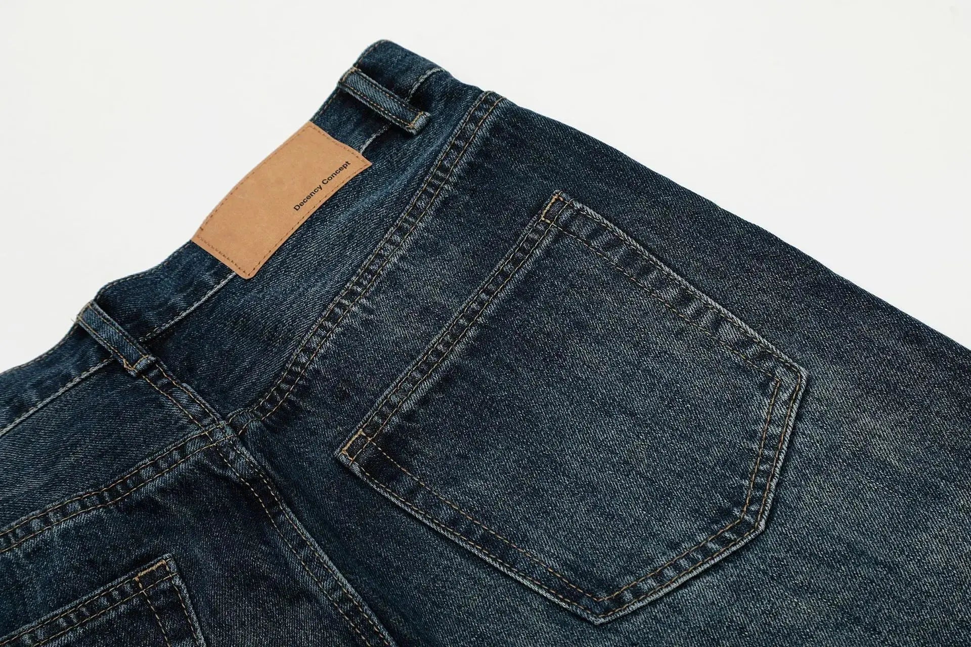 PFNW American Vintage Baggy Jeans Moustache Effect Design Straight Denim Trousers Men's Silhouette Wide Leg Pants Tide 12C2239 Hominus Denim