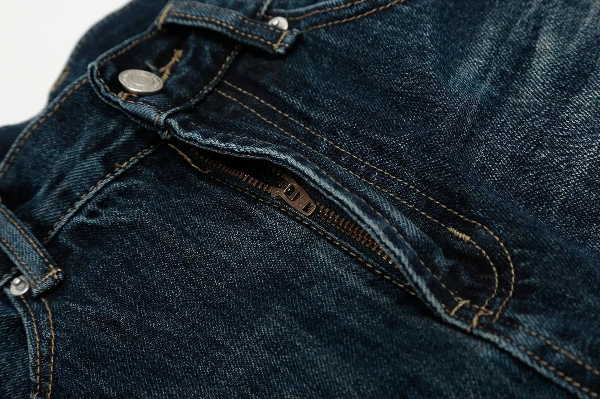 PFNW American Vintage Baggy Jeans Moustache Effect Design Straight Denim Trousers Men's Silhouette Wide Leg Pants Tide 12C2239 Hominus Denim