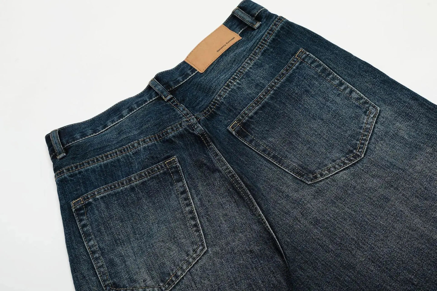 PFNW American Vintage Baggy Jeans Moustache Effect Design Straight Denim Trousers Men's Silhouette Wide Leg Pants Tide 12C2239 Hominus Denim