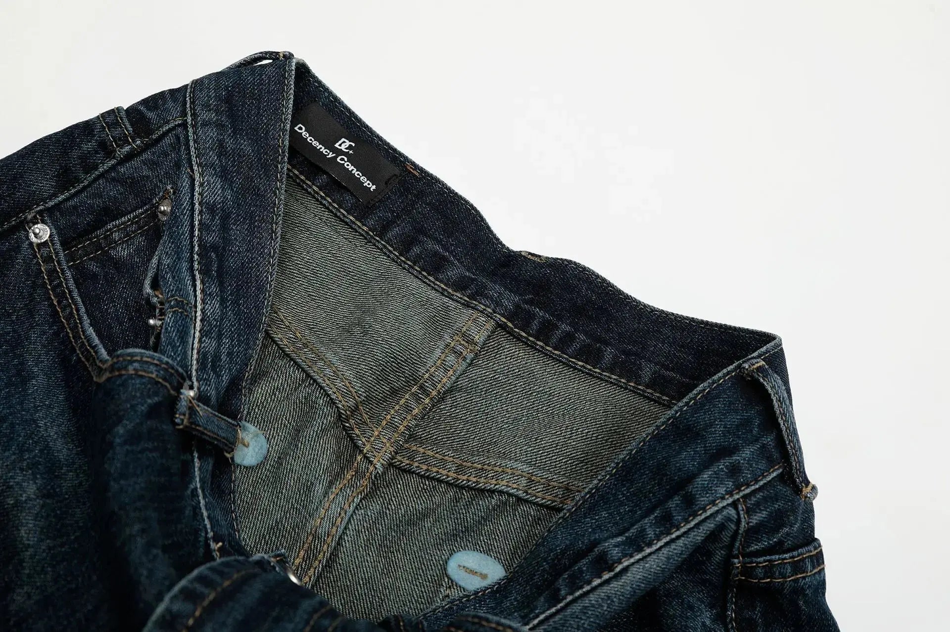 PFNW American Vintage Baggy Jeans Moustache Effect Design Straight Denim Trousers Men's Silhouette Wide Leg Pants Tide 12C2239 Hominus Denim