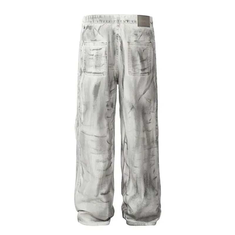PFNW Multi Pockets Dirty Dyed Men's Jeans High Street Safari Style Male Denim Cargo Pants Wide Leg Trousers 2024 Trendy 28W3102 Hominus Denim