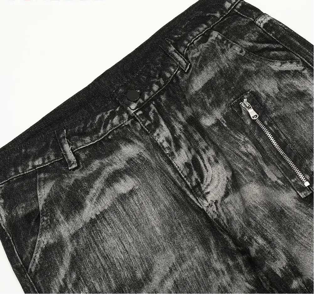 Painted Washed Distressed Loose Trousers Denim Pant Hominus Denim