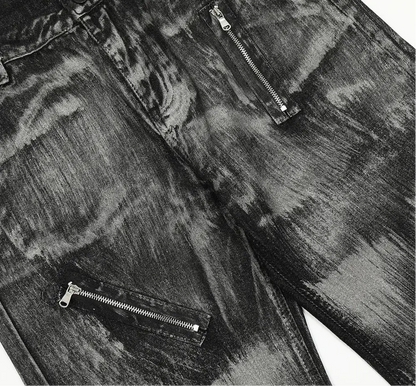 Painted Washed Distressed Loose Trousers Denim Pant Hominus Denim