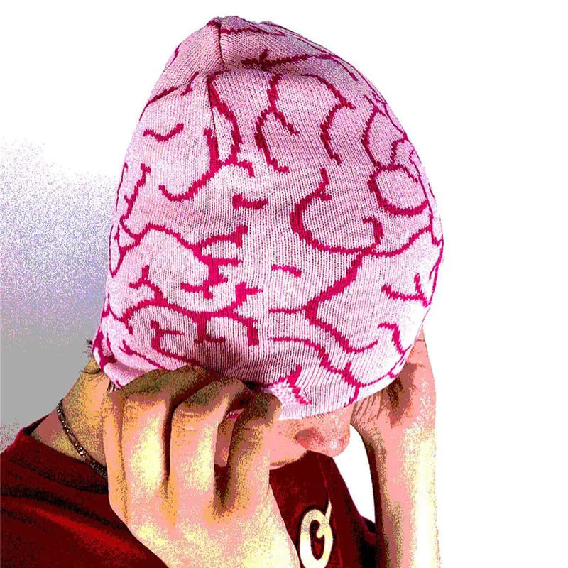 Pink Y2K Brain Beanie Hominus Denim