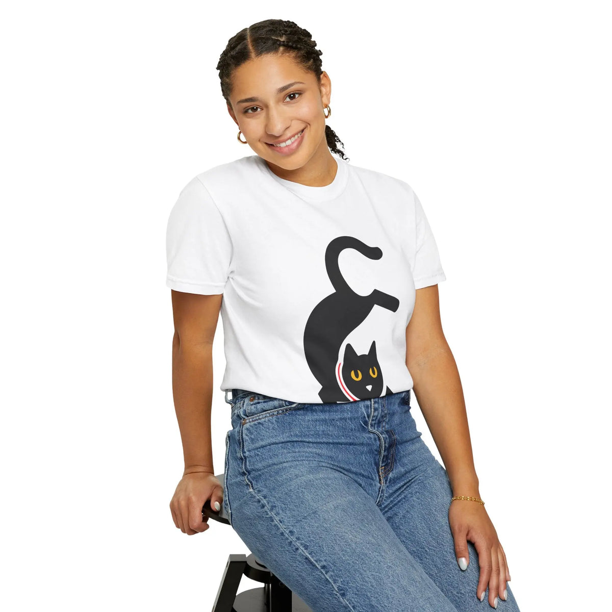 Playful Cat Graphic Tee, Unisex T-Shirt, Gift for Cat Lovers, Cute Pet Shirt, Casual Wear, Fun Animal Apparel Printify