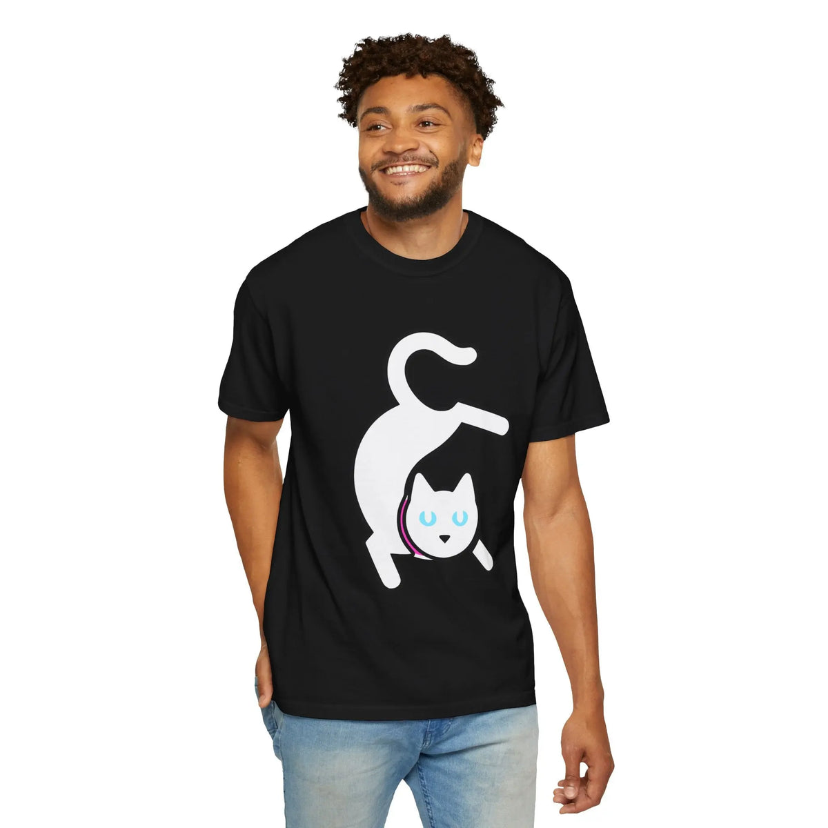 Playful Cat Graphic Tee, Unisex T-Shirt, Gift for Cat Lovers, Cute Pet Shirt, Casual Wear, Fun Animal Apparel Printify