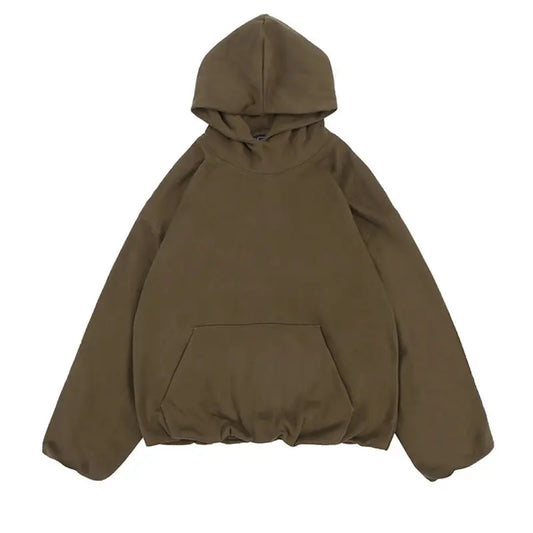 Puff Sleeve Oversized Essential Hoodie - Hominus Denim