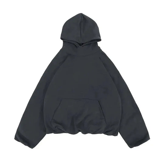 Puff Sleeve Oversized Essential Hoodie - Hominus Denim